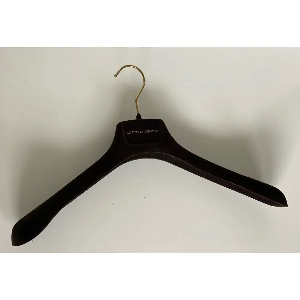 Bottega Veneta Brown Velvet Blazer Sweater Hangers with Gold Hardware 15x7